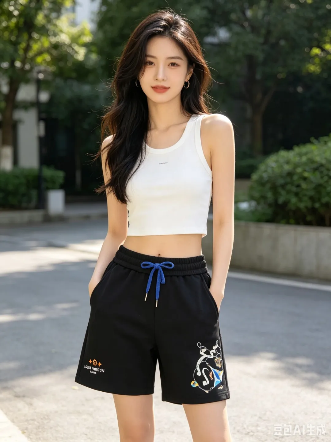 Louis Vuitton/Louis Vuitton 26ss crown print shorts